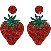 Strawberry Earrings for Women Cute Strawberry Dangling Interesting Fruit Earrings