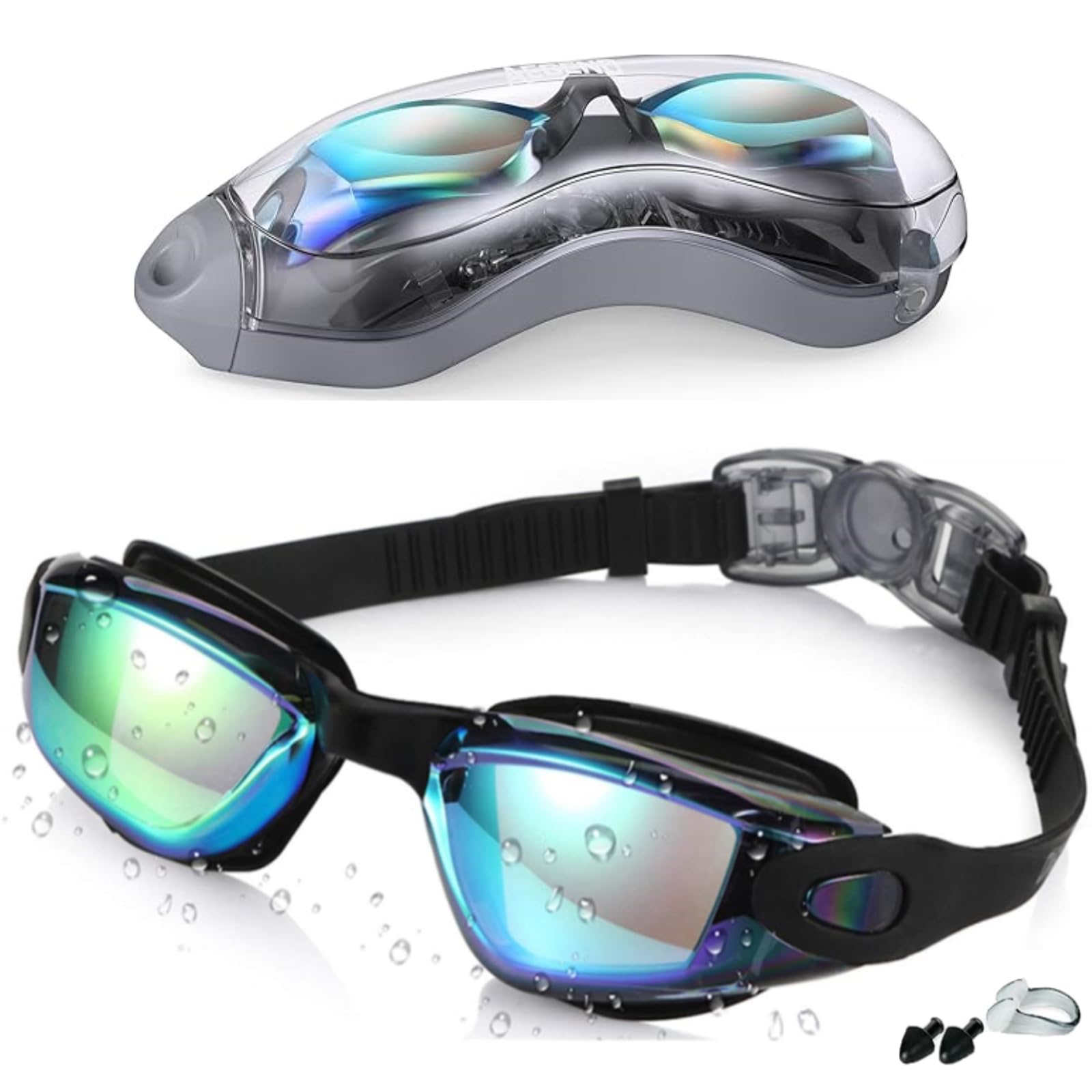 flintronic Swimming Goggles, No Leaking Anti Fog Swim Goggles, Clear Vision UV Protection Adult Swimming Goggles for Men and Women