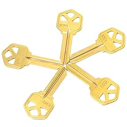 Brass Finish Key Blanks, KW1 Uncut Blank Keys, Pack