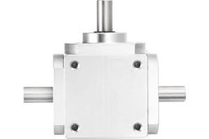 uxcell Gear Box 90 Degree Right Angle Bevel Gearbox 1:1 Forward Double Output Shaft 1 Module 20 Teeth Bevel Gear Aluminum Fra