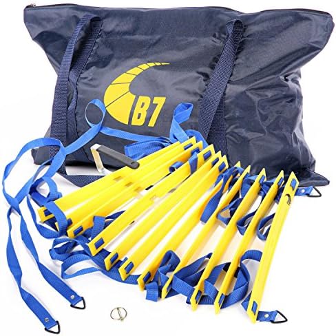 B7 Professional Agility Ladder- Boost Your Workout &amp; Sports Routine- Better Training Results- Speed Drills In Action- Get A Carry Bag &amp; Handle As Bonus- Fitness Video Course- Best Quality Ladder Kit!