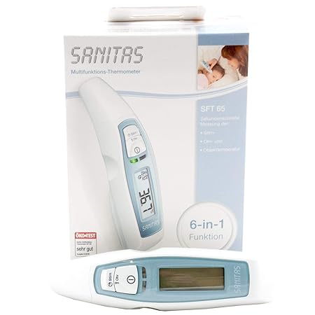 Sanitas SFT 65 6 in 1 Multifunktions Fieber Thermometer Ohr -Stirn Messung