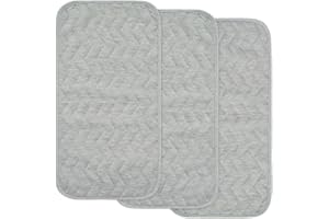 BlueSnail Quilted Thicker Waterproof Changing Pad Liners,3 Count(Heater Gray)