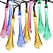 Satu Brown Solar Outdoor String Lights, 21ft 30 LED Fairy Water Drop Lights Waterproof Decorative Lighting for Home, Garden, Patio, Yard, Christmas Tree, Parties (Multi-Color)