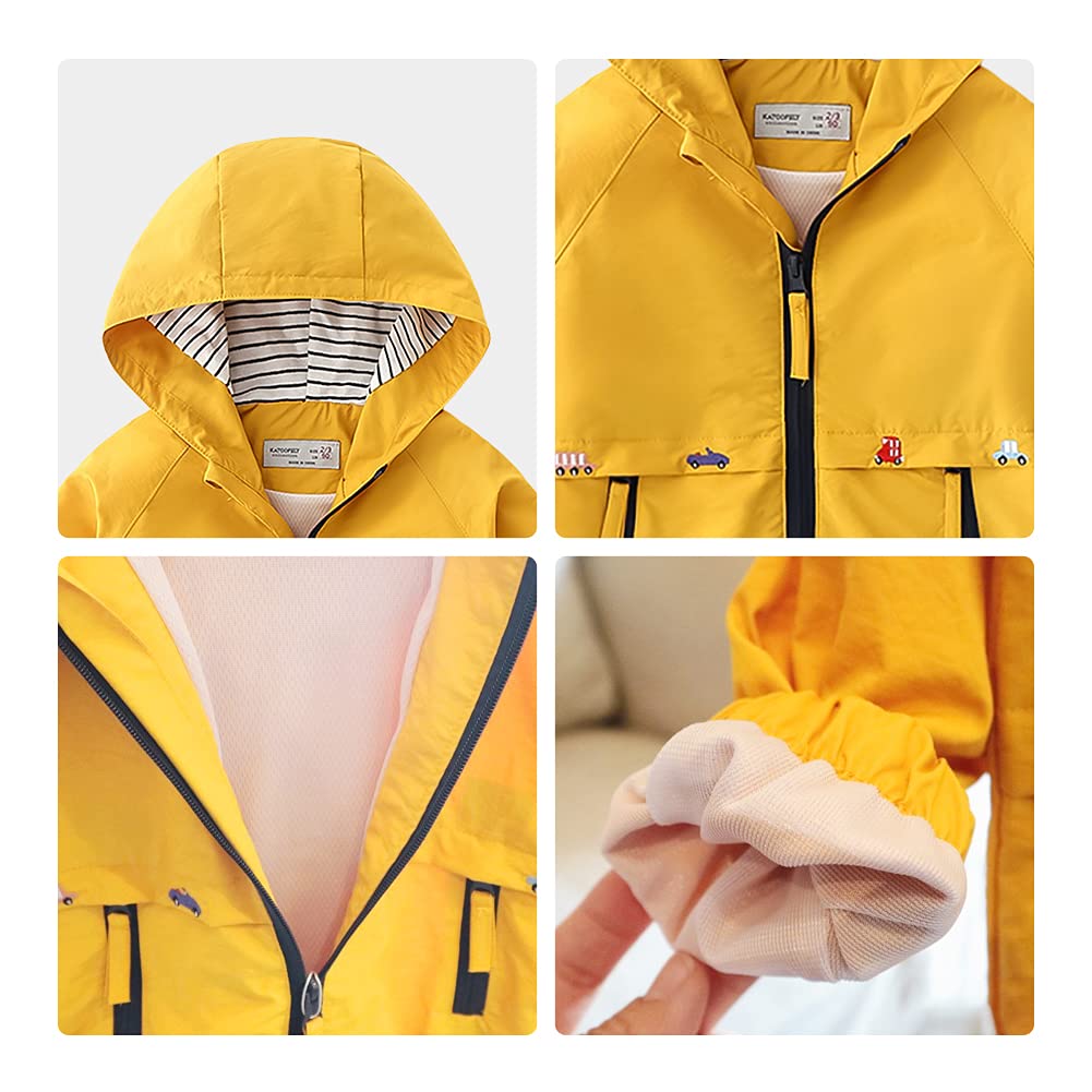 Volunboy Toddler Boys Windbreaker Casual Outerwear Kids Lightweight Zip Hooded Jacket Baby Cute Dust Coat