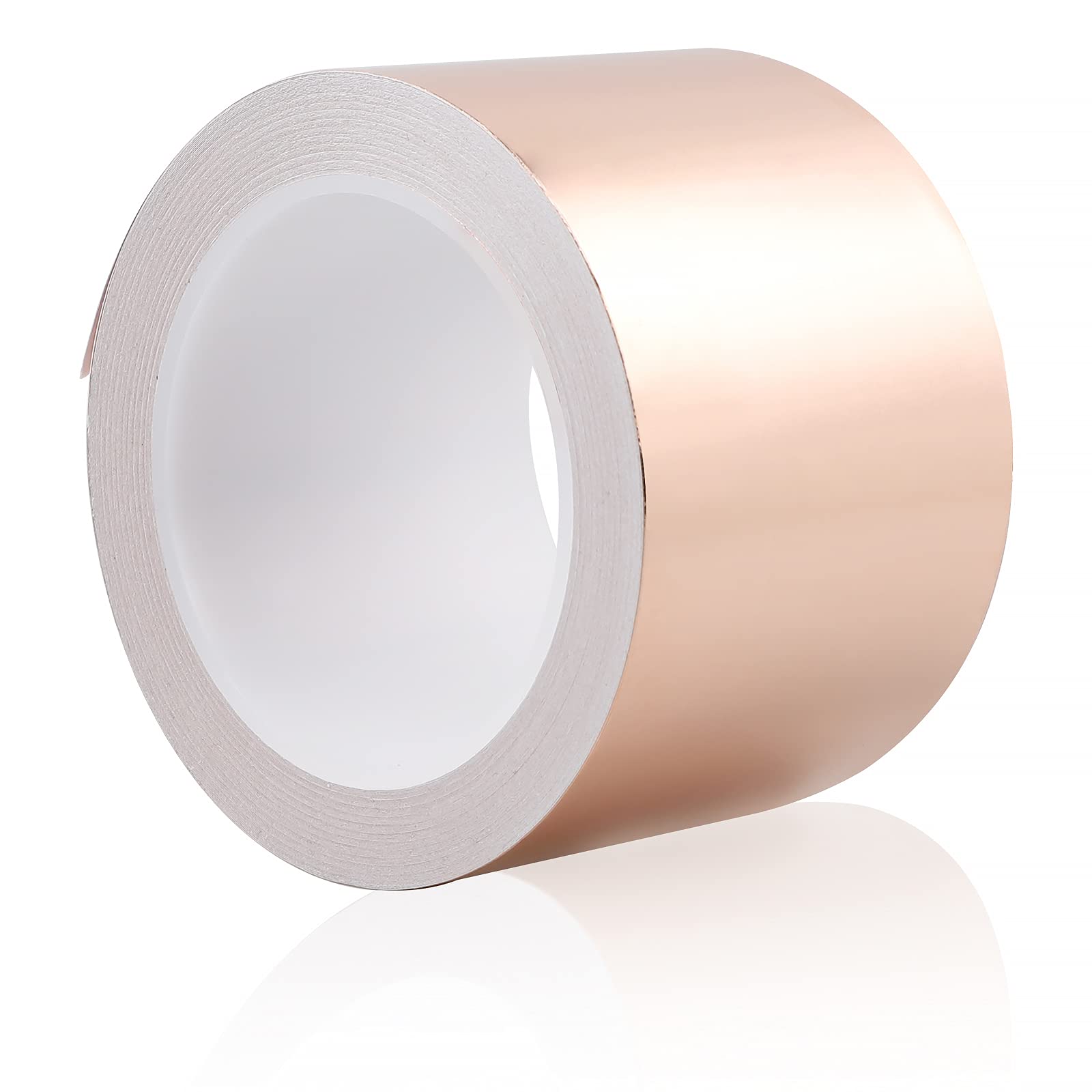 CPROSP Copper Tape Against Snails 30 m x 50 mm, Copper Tape 0.05 mm Thick, EMI Kapton Tape Heat Resistant Shielding Tape Copper Foil