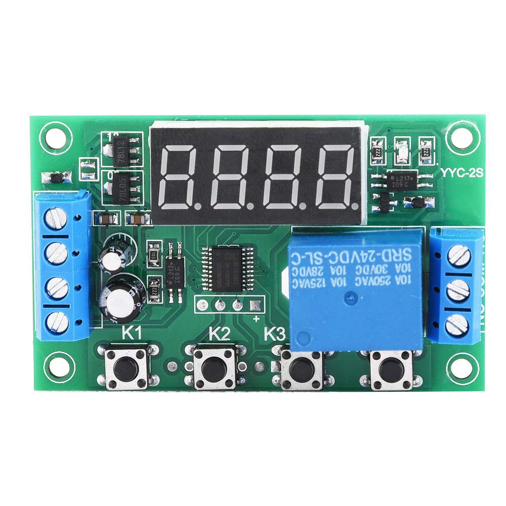Relay Switch Module 24V DC with LED Display & Adjustable Timer for Automation Control Compact 30g Timing Relay with 24 Functions