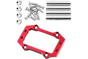 Rcarmumb Steering Servo Mount Set Upgrades Part for 1/8 Karton Senton Outcast Talion Typhon 6S BLX,1/7 Fireteam Mojave 6S BLX,Aluminium Steering Servo Mount Hop-up,Red w/Silver Posts