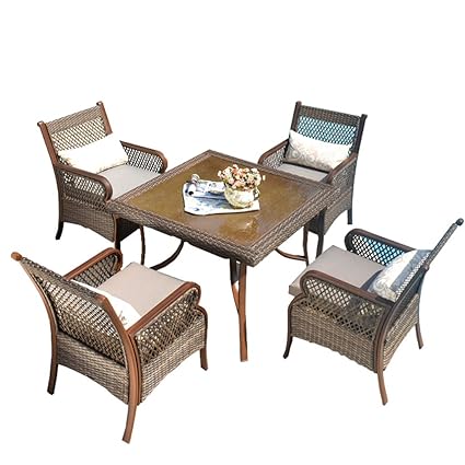 Amazon Com Xloo High Grade Outdoor Patio Dining Table Set 5 Piece