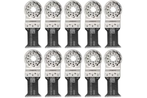 Fein Starlock E-Cut Standard Saw Blade - Precision Cutting for Very Clean Cuts on Wood, Drywall & Plastics with Set Teeth, 1-3/8" Medium Width, 2" Length, 10-Pack - 63502133290