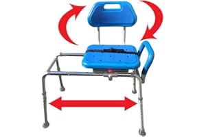 Platinum Health Gateway Premium Sliding Bath Transfer Bench with Swivel Seat-Padded (Blue)