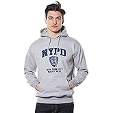 NYPD Adult Oxford Grey Pullover Hoodie with Navy Print (Medium)
