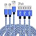 E-POWIND [6+6+10]ft Lightning Cable with Ultra-compact Connector Charging Cable Cord For iPhone7/7plus/6/6plus/6s/6splus,iPhone 5/SE, iPad, iPod on Latest IOS10.(BLUE WHITE)