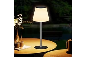 Dansny Solar Table Lamp Rechargeable Outdoor Solar Lamps with Light Sensor,Battery Operated Outdoor Lamps for Patio Waterproof,Dimmable Warm White and RGB LED Patio Lamp for Outside Terrace.