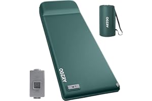 OGERY Self Inflating Sleeping Pad with Electric Pump, 3.15" Ultra-Thick Memory Foam Camping Pad, 4 Season Camping Mattress Pad with Built-in Pillow, Camping Essentials Gear for Tent Travel Car