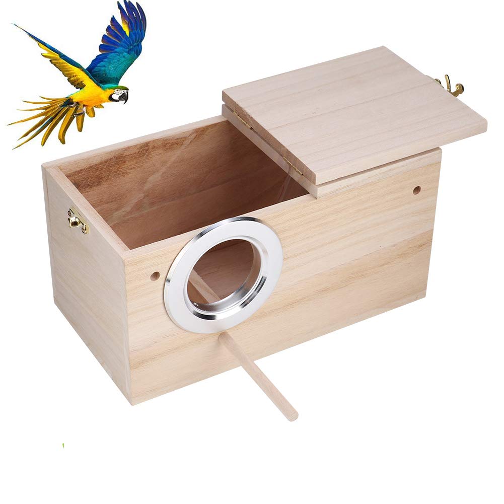 Tfwadmx Parakeet Nesting Box, Bird Nest Breeding Box Cage Wood House for Finch Lovebirds