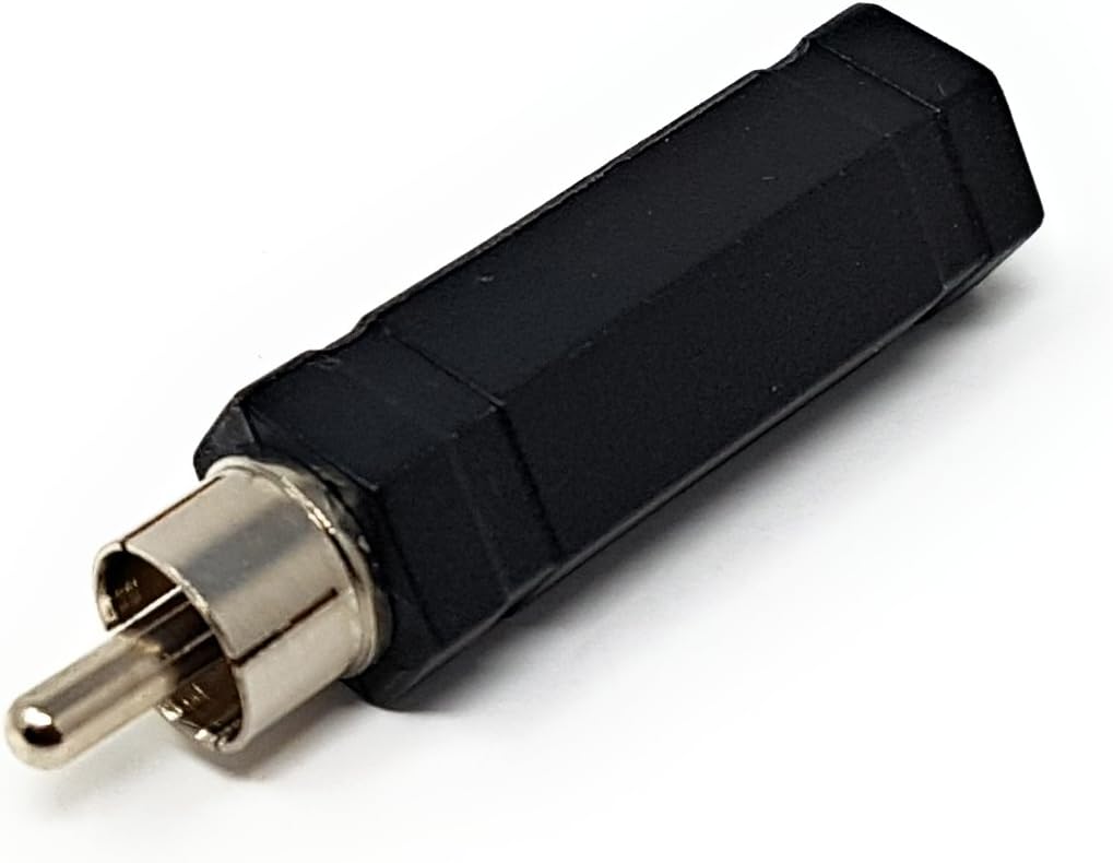 MainCore RCA phono plug to 6.35mm Mono Jack Socket/Audio adaptor converter, Black, 1/4 inch