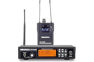 KOMISON UHF Stereo Wireless in Ear Monitor System, Wireless IEM, for Studio, Guitar, Live Performance, 200ft