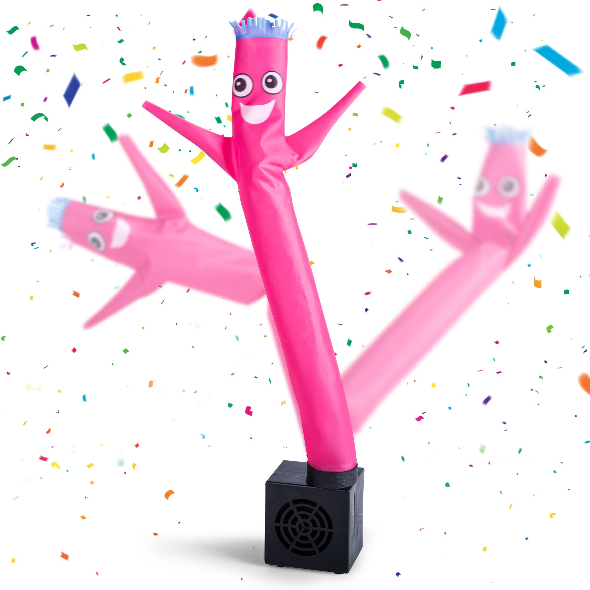 Mealivos Mini Wacky Waving Inflatable Tube Guy with Blower - Funny Desktop Decoration Mini Inflatable Tube Man White Elephant Gift for Office Home Party Store- Rose red