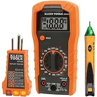 Klein Tools 69149P Electrical Test Kit with Digital Multimeter, Non-Contact Voltage Tester and Electrical Outlet Tester, Lead