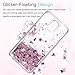 LeYi for Galaxy S4 Case with Tempered Glass Screen Protector [2 Pack] for Girls Women, Cute Bling Shiny Moving Quicksand Liquid Clear TPU Protective Phone Case for Samsung Galaxy S4 ZX Rose Gold