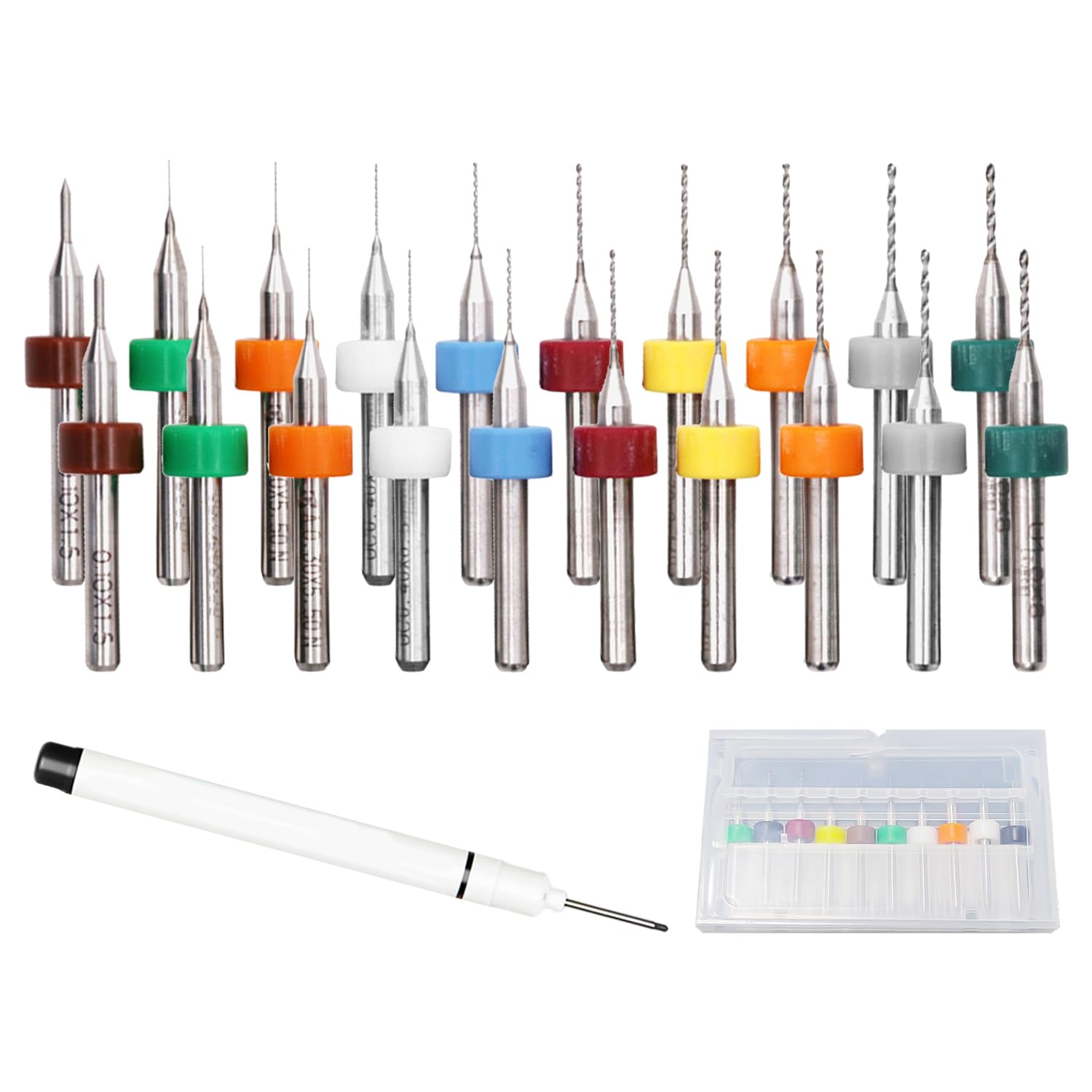 20-Piece Micro Drill Bit Set - Small Hole Drilling Tools for Circuit Boards & Engraving
