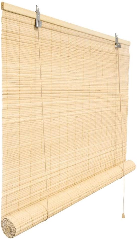 Victoria M. Klemmfix Bamboo Roller Blind 80 x 160 cm in Natural Colour - Without Drilling with Klemmfix Technology