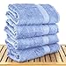 Chakir Turkish Linens Luxury Ultra Soft Bamboo Towel Set (Bath Towels, Blue)