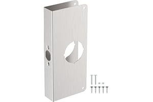 U 9585 Stainless Steel Lock and Door Reinforcement Plate for 1-3/8 in Thick Doors, Stainless Steel Finish for Reinforcing and