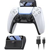 FASTSNAIL LED Display 7400mWh Battery Pack for PS5 DualSense Controller | Rechargeable Portable Power Bank Extender with 3H Fast Charge, Play and Charge Support, Adds 8+ Hours Gaming Time, Black