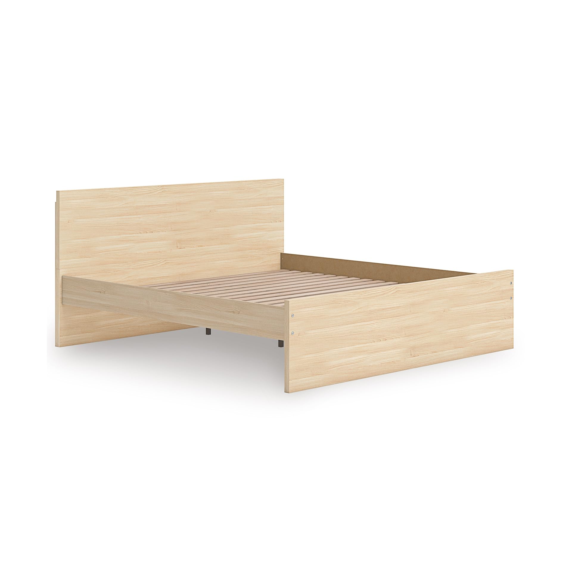 Photo 1 of ***THIS IS ONLY 1 BOX OF MULTIPLE MISSING BOXES***Signature Design by Ashley Onita Minimalist Panel Platform Bed, Foundation or Box Spring Not Needed, Queen, Beige***THIS IS ONLY 1 BOX OF MULTIPLE MISSING BOXES***