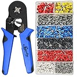 Ferrule Crimping Tool Kit - Sopoby Ferrule Crimper Plier w/ 1200pcs Wire Ferrules Wire Ends Terminals AWG 28-7 (0.08-10mm&sup2;)
