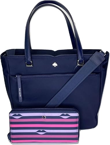 kate spade pink and blue striped purse