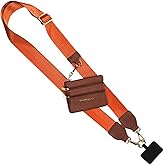 Save the Girls Clip and Go Phone Strap Solid (Brown - Brown Pouch) - Crossbody Phone Strap Chain with Zipper Wallet Pouch – Phone Lanyard with Zippered Pouch
