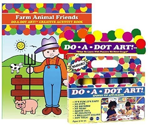 Do A Dot Art Marker Rainbow 6-pack Activity Book Gift Set - Farm Animal Friends by DOTART