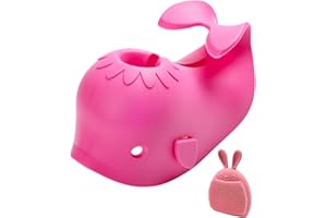 Mandoo Faucet Cover Bathtub Baby, Bath Spout Cover for Baby, Bath Faucet Cover for Kids, Tub Spout Cover Bathtub Faucet Cover Kids Safety, Protection Baby Universal Bath Silicone Toys Whale Pink