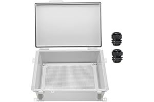 Zulkit Junction Box,IP67 Waterproof Electrical Box Hinged Cover Stainless Steel Latch Plastic Enclosure for Project w Mountin