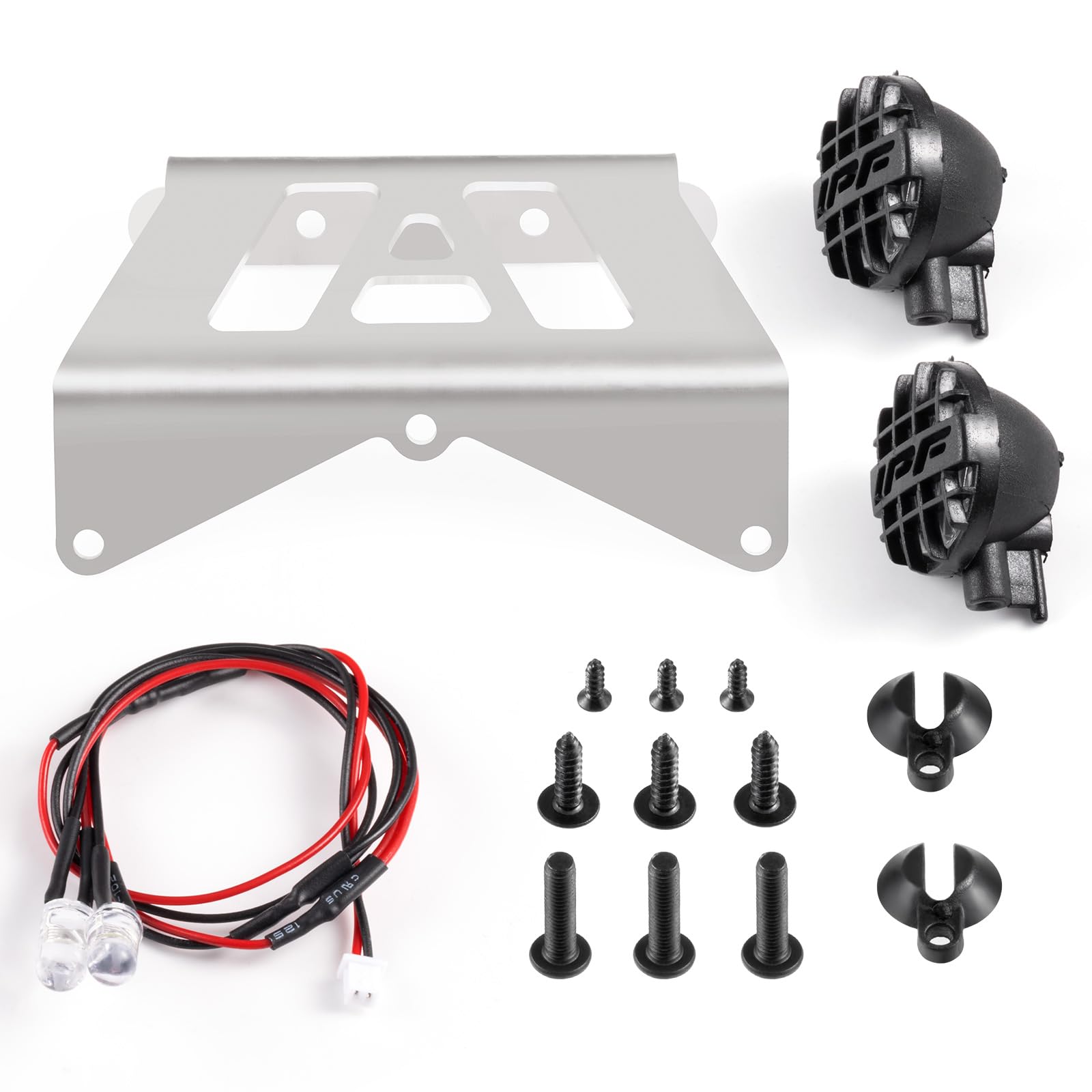 AXspeed Aluminum Front Bumper With LED Light For Tamiya CW-01 Lunch Box 58547 58499 58557 1/12 1/10 RC Truck