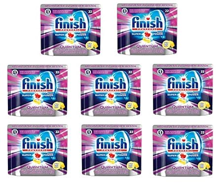 Finish Calgonit Quantum Citrus Smartpack Powerball (mit Super Power Spülmaschinentabs), 176 Stück (8 x 22 Tabs)