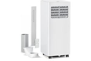 Feelfunn 8000 BTU Portable Air Conditioners - Cools 350 Sq.Ft., 3-in-1 Portable AC Units for Rooms with Remote Control,Sleep Mode,24H Timer, AC Unit for Bedroom Apartment Dorms, Window Kit Included