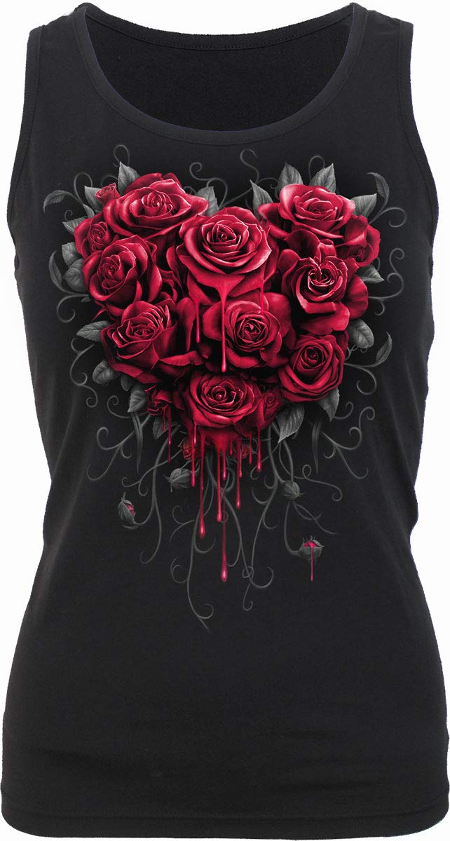 Spiral - Bleeding Heart - Razor Back Top Black - M