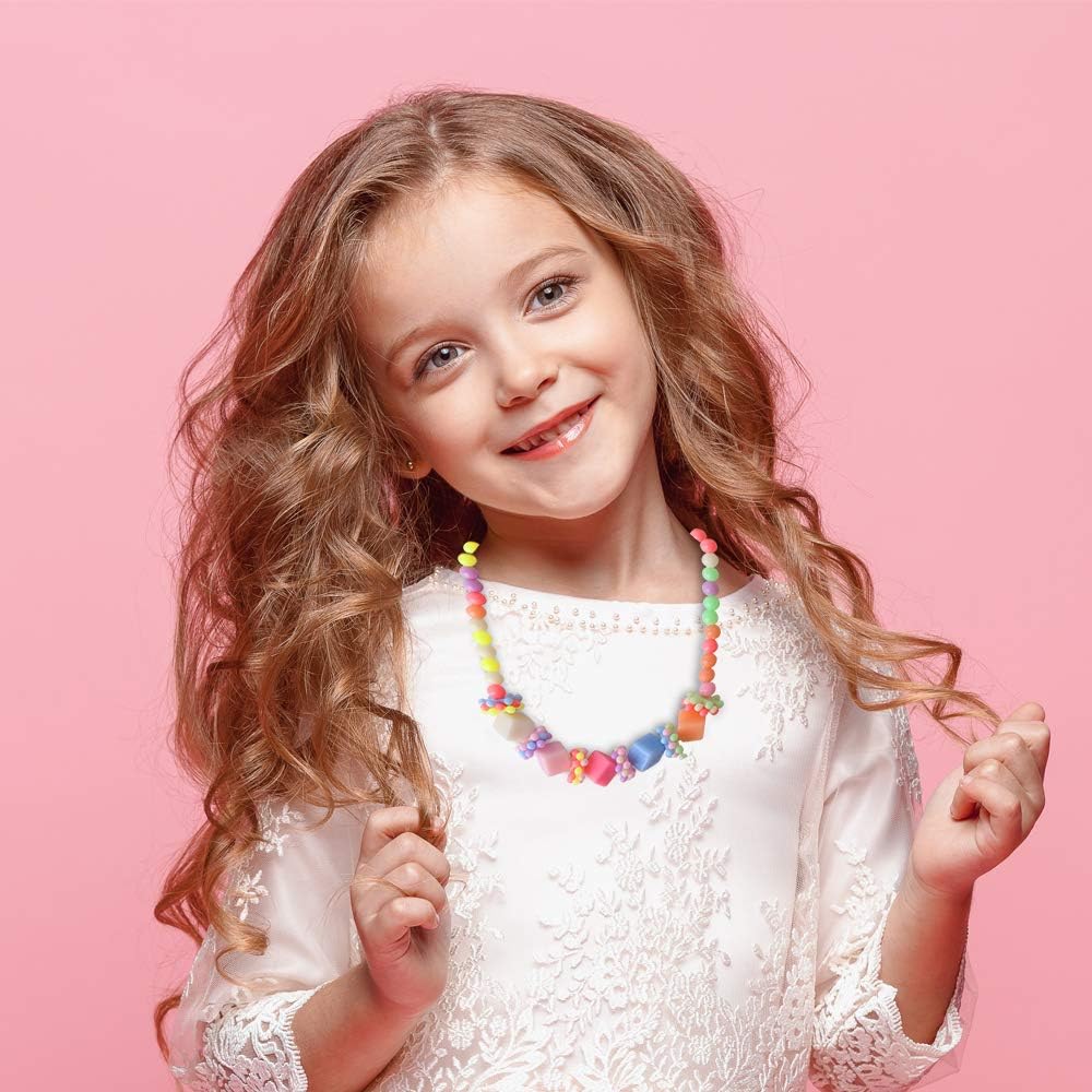 ONESING 22 Pcs Toddler Costume Jewelry Gift Princess Necklace Bracelet Set Girls Play Jewelry Kit Necklace Bracelet for Kids Play Dress Up: Clothing