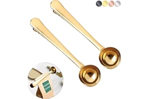 Coffee Scoop Clip，2 in 1 Coffee Scoop, Stainless Steel Coffee Spoons with Long Handle, 15ml (1 tbsp) Measuring Tablespoon for
