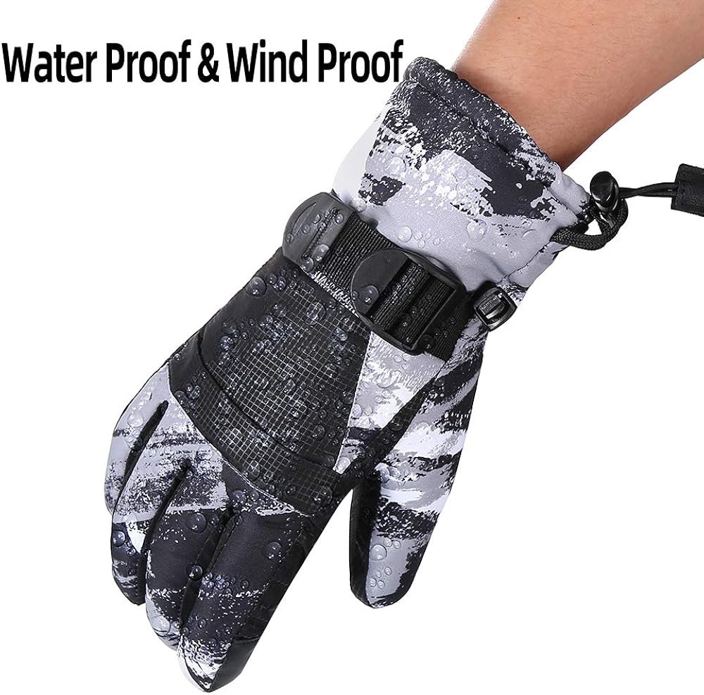 Ski Gloves, Warmest Waterproof and Breathable Snow Gloves for Mens, Womens, Ladies and Kids Skiing, for Parent Child Outdoor : Clothing