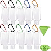 Travel Bottles with Keychain, 2oz/50ml Portable Plastic Travel Bottles - Leakproof Squeeze Bottles with Flip Cap - Empty…