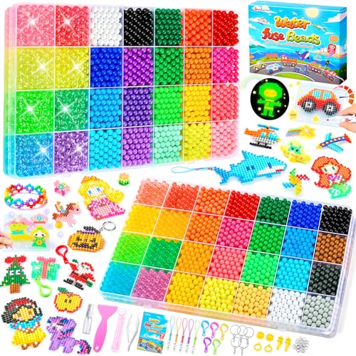 Contever 41 Colors Water Beads Beads, Glow & Glow in the Dark Refill Balls, Complete Water Beads Set for Children, Water Fuse Beads Toys for Beginners