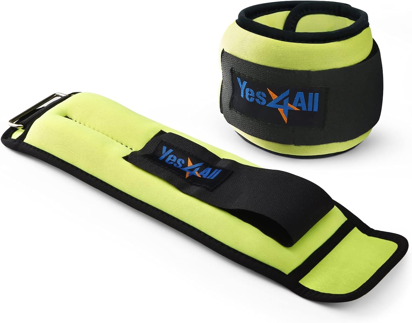 Yes4All 3ZMT Neoprene Wrist Ankle Weight, 2.7 KG Pair = 2 * 1.35 KG, Lime