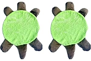 Lexziuo 2PCS 11'' Floor Turtle Foot Mop, Cute Double-Sided Dust Mop Slipper for Hardwood, Tile & Laminate Floors, Washable Re