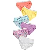 Hanes girls Hanes Girls' 100% Cotton 6-pack Tagless Hipster Panties