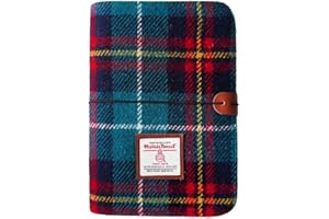 TAILORMAP Harris Tweed A5 Binder 6 Ring Refillable Journal with 100% Wool Fabric Cover, 80 Pages, Handmade Writing Notebook for Office or Travel (No.2164)